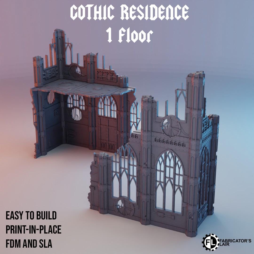 Gothic Residence - 1 Storey | Wargaming Terrain For Tabletop Wargames, Buildings / Scatter 10th Edition, Combat Patrol, Competitive 40K
