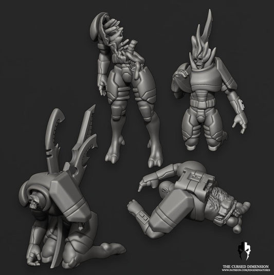 Alien Soldier Victims | Set of 4 Minis | Edge Miniatures | 12K Prints