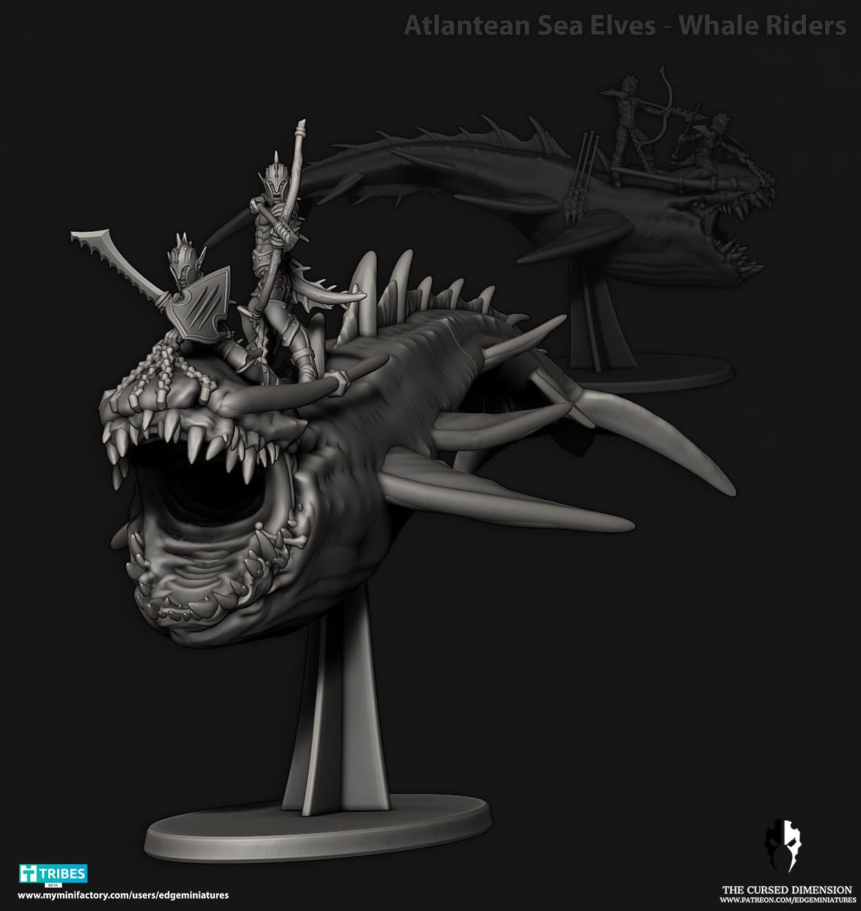 Whale Riders | Edge Miniatures - Atlantean Sea Elves | 12K Prints