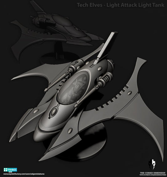 Light Attack Tank | Edge Miniatures - Tech Elves Heavy Support V2 | 12K Prints