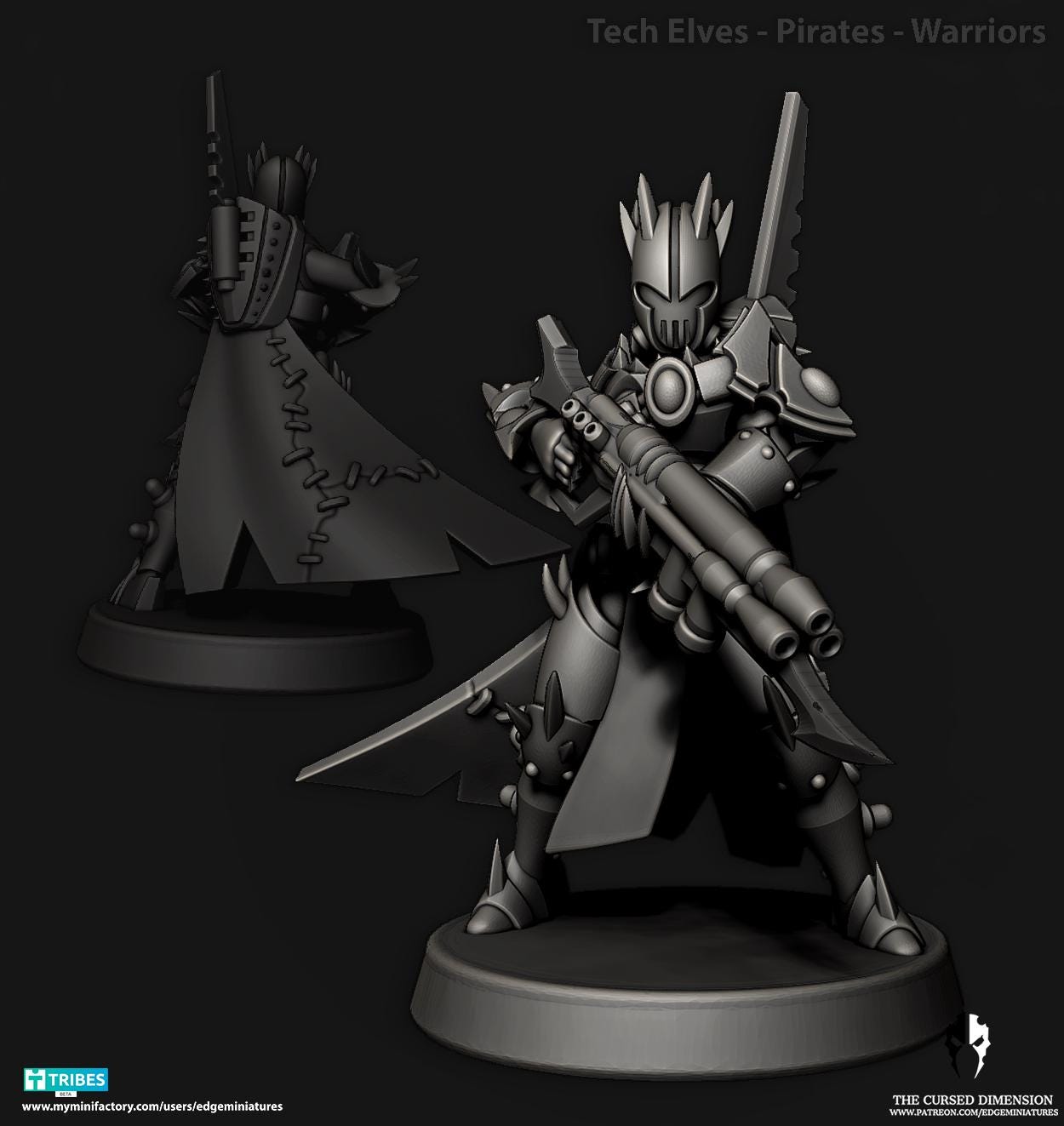 Warriors | Set of 12 Minis | Edge Miniatures - Tech Pirates Patrol Squad | 12K Prints