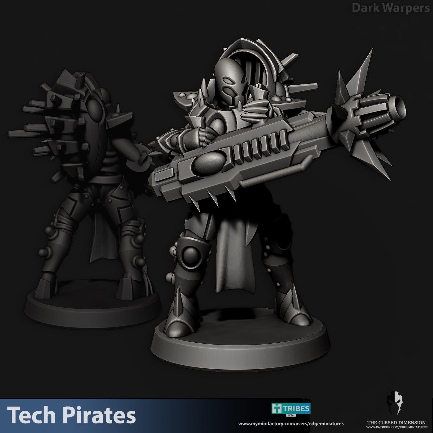 Dark Warpers | Set of 5 Minis | Edge Miniatures - Tech Pirates | 12K Prints