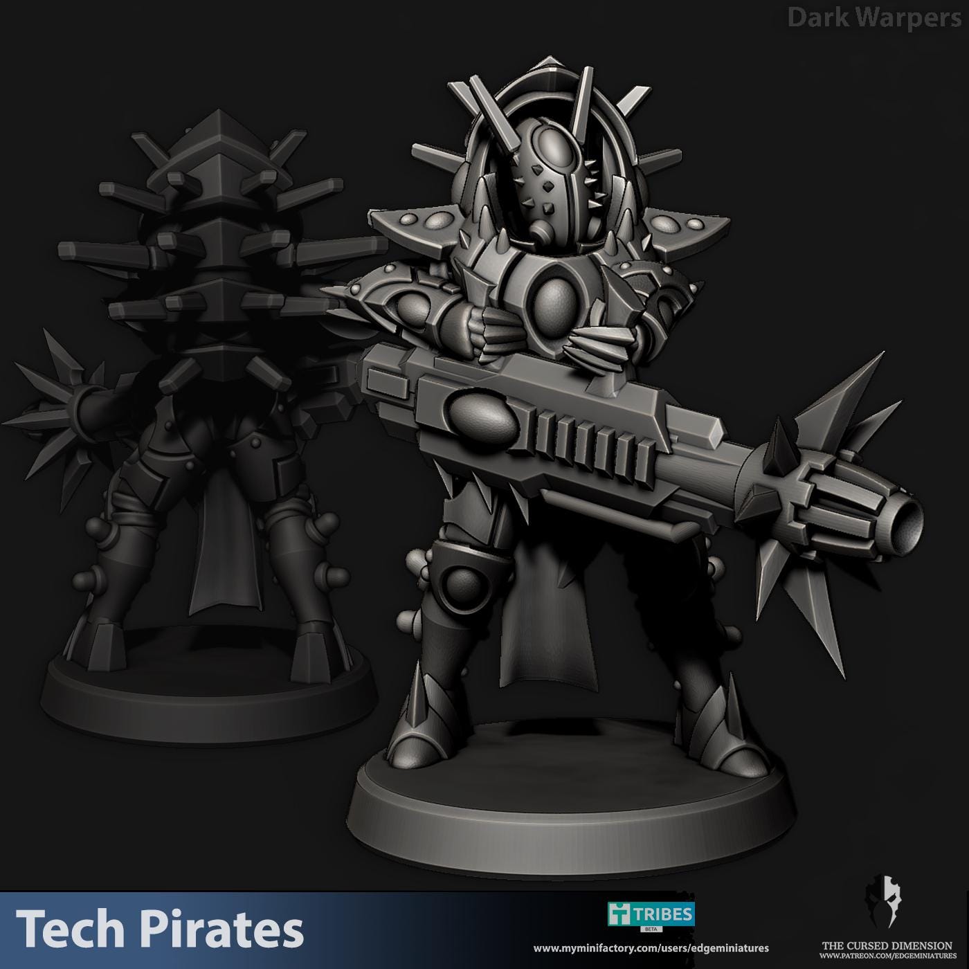 Dark Warpers | Set of 5 Minis | Edge Miniatures - Tech Pirates | 12K Prints