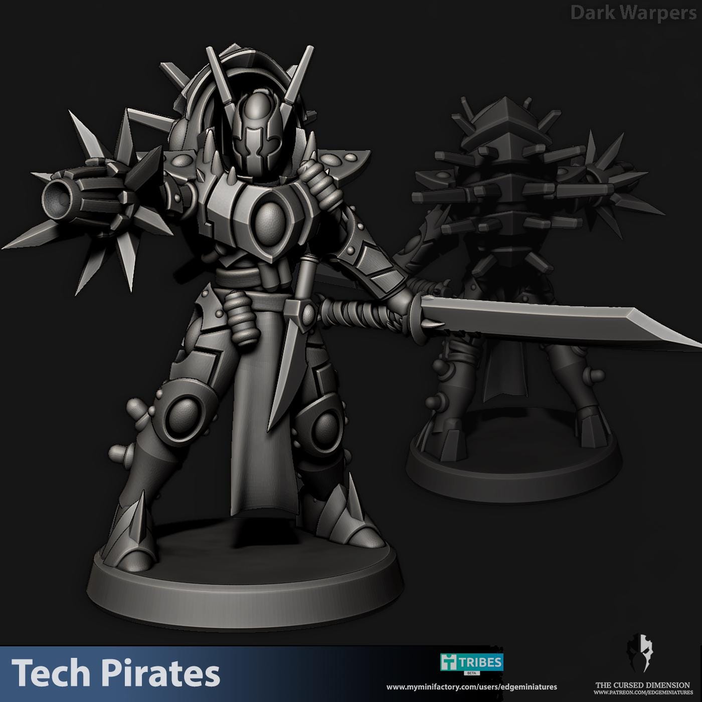 Dark Warpers | Set of 5 Minis | Edge Miniatures - Tech Pirates | 12K Prints