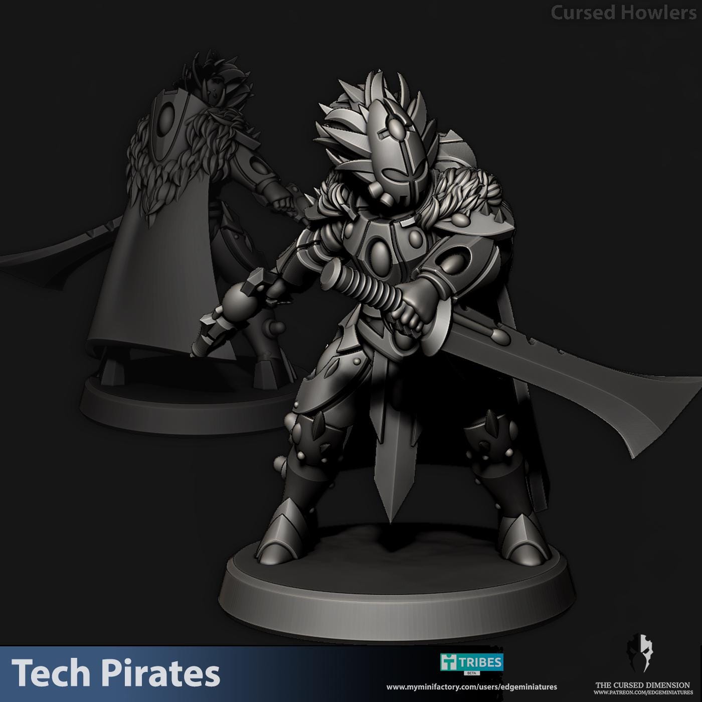 Cursed Howlers | Set of 7 Minis | Edge Miniatures - Tech Pirates | 12K Prints