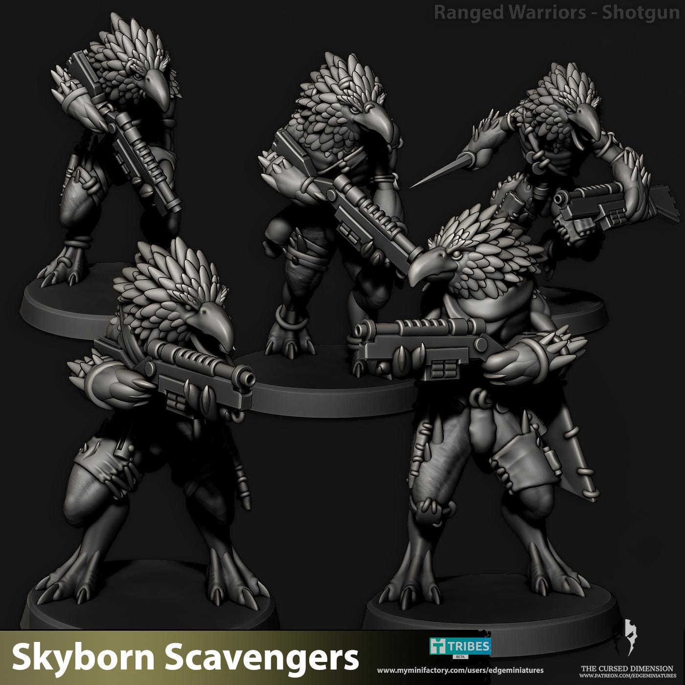 Ranged Patrol | Set of 20 Minis | Edge Miniatures - Skyborn Scavengers | 12K Prints