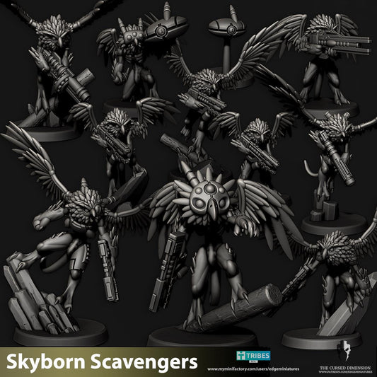 Skyborn SkyRippers | Set of 11 Minis | Edge Miniatures - Skyborn Scavengers | 12K Prints