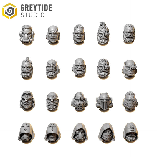 Heads Set 1 | Set of 5 or 20 Pieces | GreyTide Studio - Eternal Pilgrims | 12K Prints