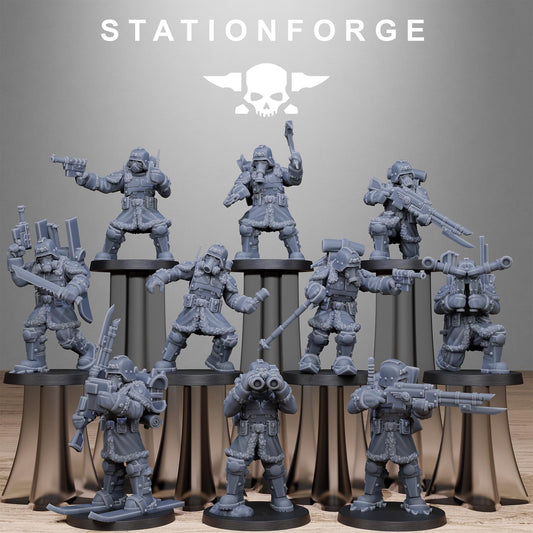 GrimGuard FrostWatch Patrol | Set of 10 Minis | StationForge | 12K Prints