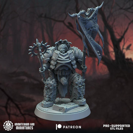 Black Court Standard Bearer | Bloodfang Legion | Immaterium God Miniatures | 12K Prints