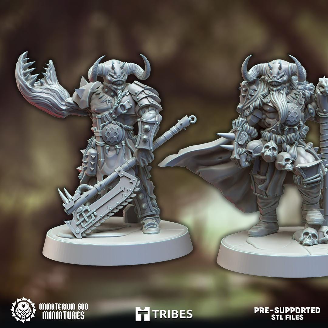 Berserk Demons | Warforged Ravagers | Immaterium God Miniatures | 12K Prints