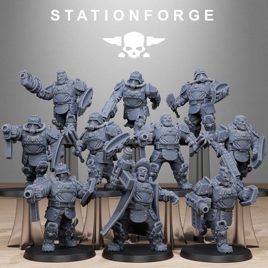 Grimguard Armored Mutants | Set of 10 Minis | StationForge | 12K Prints