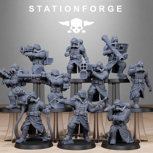 GrimGuard Rocketeers | Set of 10 Minis | StationForge | 12K Prints