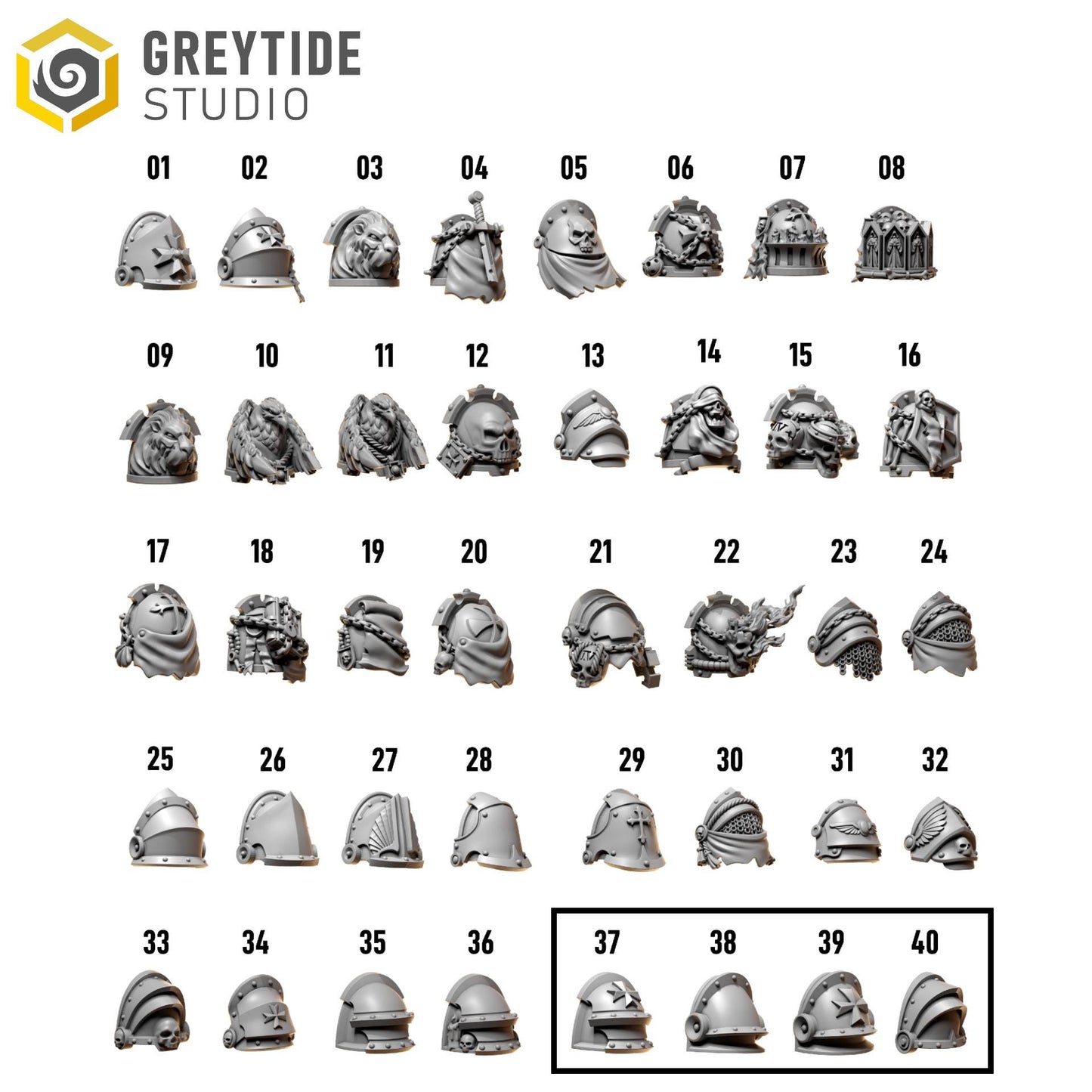 Shoulder Pads 4 | Set of 12 Pieces | GreyTide Studio - Eternal Pilgrims | 12K Prints