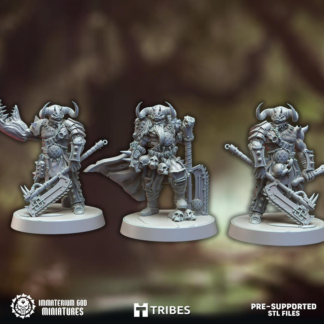 Berserk Demons | Warforged Ravagers | Immaterium God Miniatures | 12K Prints