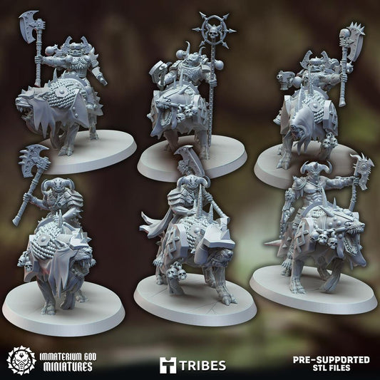 Apocalypse Riders | Set of 3 or 6 Minis | Warforged Ravagers | Immaterium God Miniatures | 12K Prints