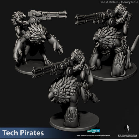 Beast Riders | Set of 3 Minis | Edge Miniatures - Skyborn Scavengers | 12K Prints