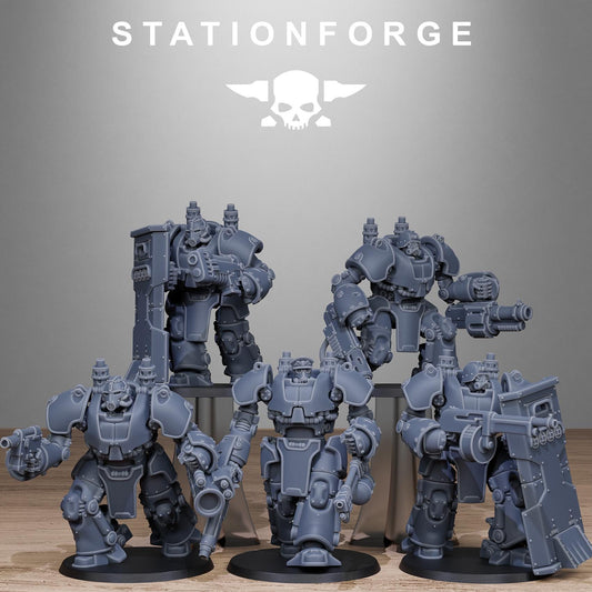 GrimGuard Power Armor | Set of 5 Minis | StationForge | 12K Prints
