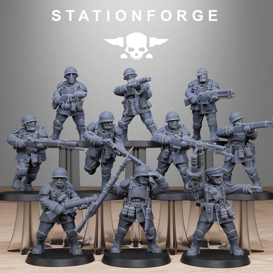 FreeGuard Infantry | Set of 10 Minis | StationForge | 12K Prints