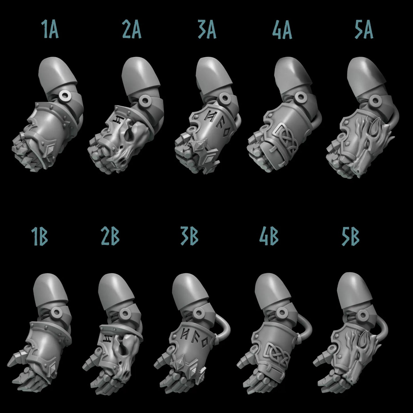 Fists #2 | Set of 5 Pieces | GreyTide Studio - Primal Hounds