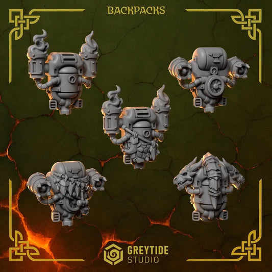 Backpacks | Set of 5 Pieces | GreyTide Studio - Anvil Wardens