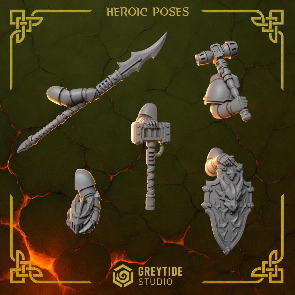 Heroic Arms | Set of 5 Pieces | GreyTide Studio - Anvil Wardens