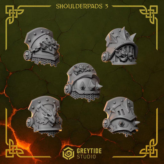Shoulder Pads #3| Set of 10 Pieces | GreyTide Studio - Anvil Wardens