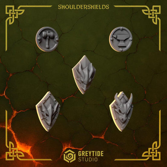 Shoulder Shields | Set of 30 Pieces | GreyTide Studio - Anvil Wardens