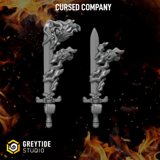 Burning Swords | Set of 5 Pieces | GreyTide Studio - Cursed Company