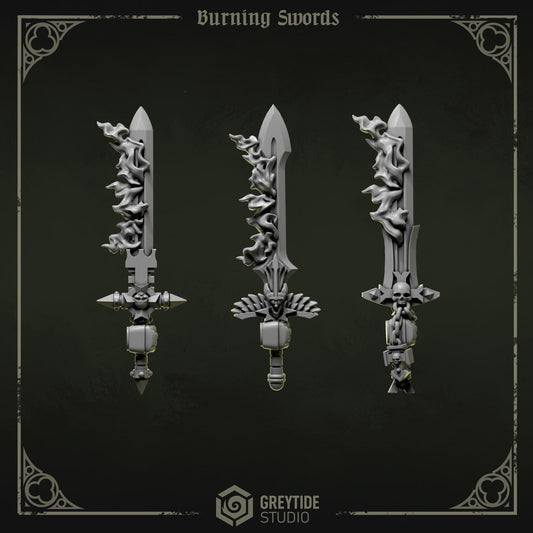 Burning Swords | Set of 5 Pieces | GreyTide Studio - Eternal Pilgrims