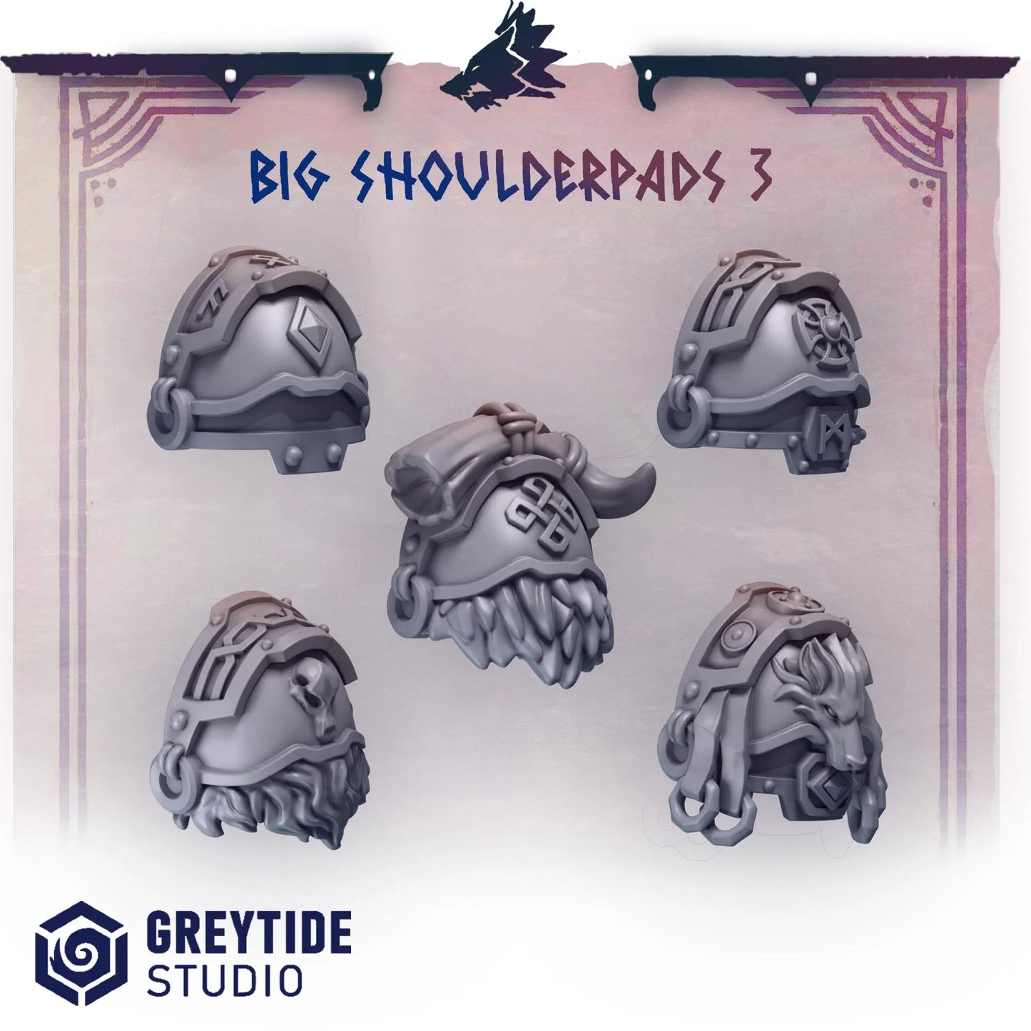 BIG Shoulder Pads #3 | Set of 10 Pieces | GreyTide Studio - Primal Hounds