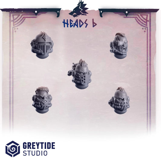 Heads #6 | Set of 5 Pieces | GreyTide Studio - Primal Hounds