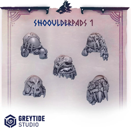 Shoulder Pads #1 | Set of 10 Pieces | GreyTide Studio - Primal Hounds