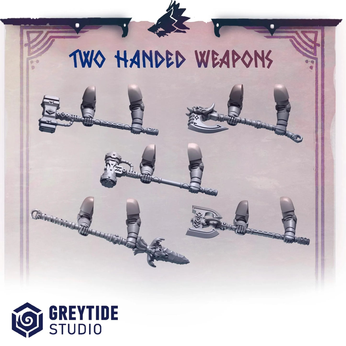 Two Handed Weapons | Set of 5 Pieces | GreyTide Studio - Primal Hounds