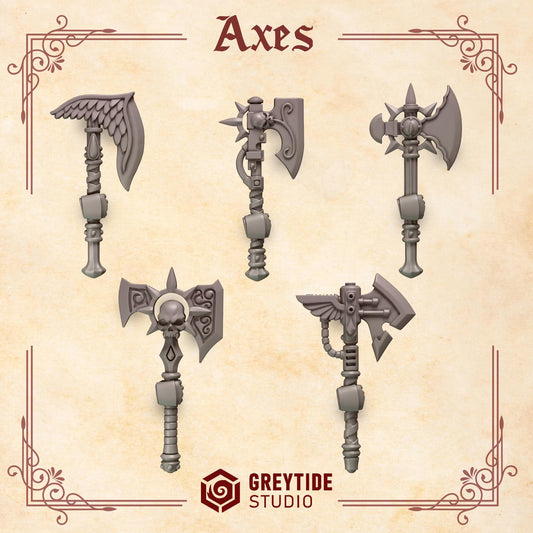 Axes | Set of 5 Pieces | GreyTide Studio - Crimson Lords
