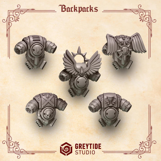 Backpacks | Set of 5 Pieces | GreyTide Studio - Crimson Lords