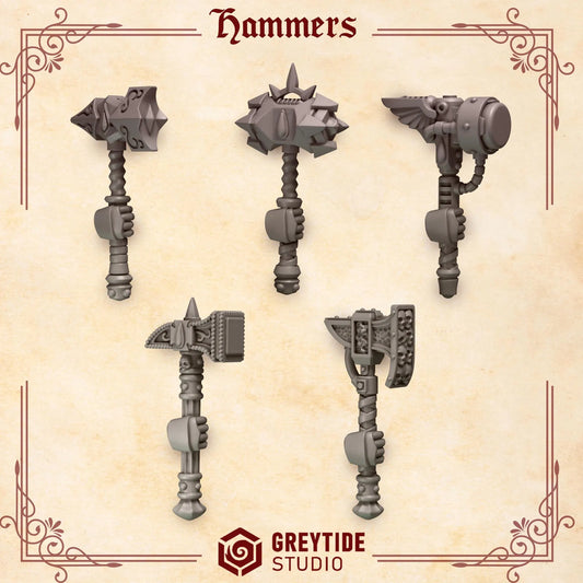 Hammers | Set of 5 Pieces | GreyTide Studio - Crimson Lords