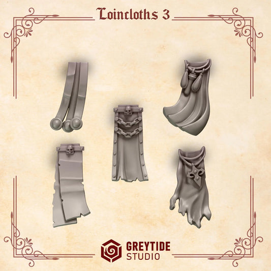 Loincloths #3 | Set of 5 Pieces | GreyTide Studio - Crimson Lords