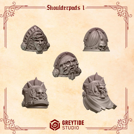 Shoulder Pads #1 | Set of 10 Pieces | GreyTide Studio - Crimson Lords