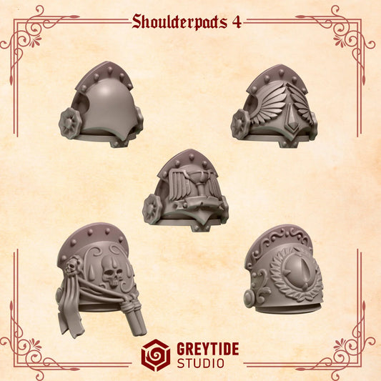 Shoulder Pads #4 | Set of 10 Pieces | GreyTide Studio - Crimson Lords