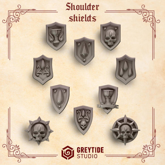 Shoulder Shields | Set of 30 Pieces | GreyTide Studio - Crimson Lords