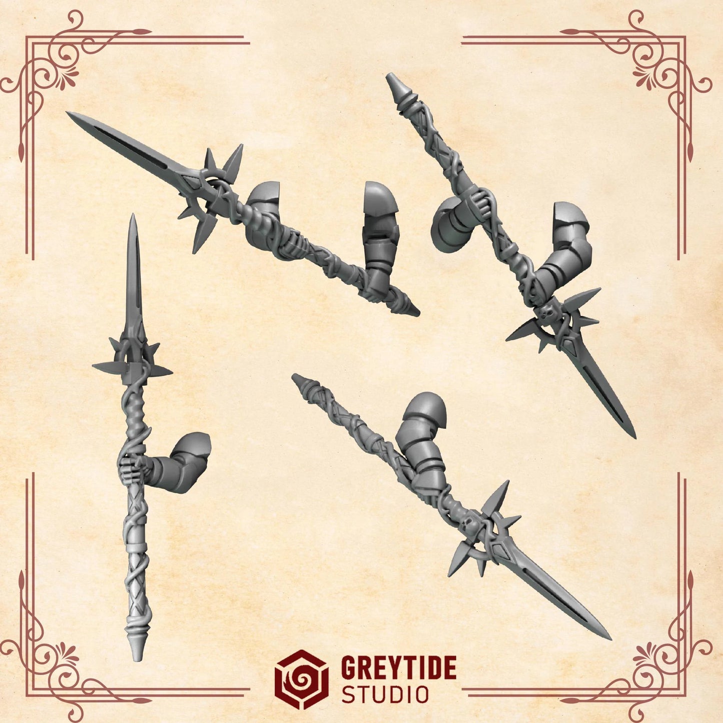Spears #4 | Set of 5 Pieces | GreyTide Studio - Crimson Lords