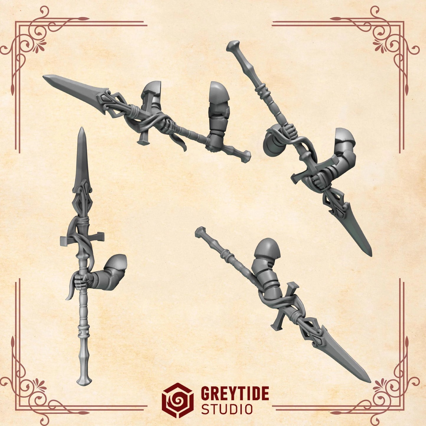 Spears #6 | Set of 5 Pieces | GreyTide Studio - Crimson Lords