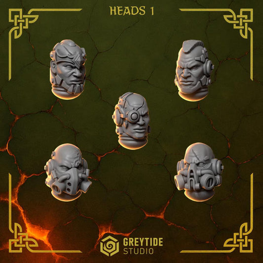 Heads #1 | Set of 5 Pieces | GreyTide Studio - Anvil Wardens