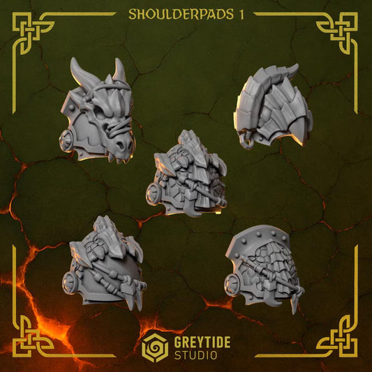 Shoulder Pads #1 | Set of 10 Pieces | GreyTide Studio - Anvil Wardens
