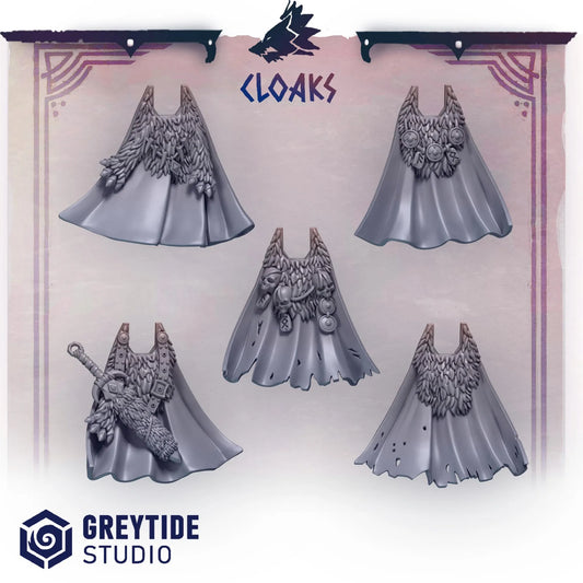 Cloaks | Set of 5 Pieces | GreyTide Studio - Primal Hounds