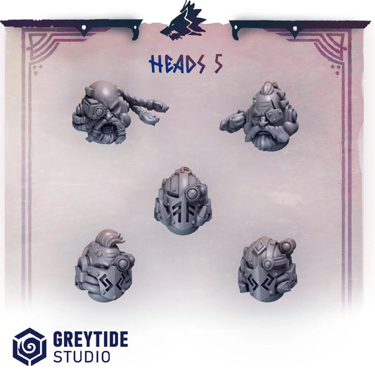 Heads #5 | Set of 5 Pieces | GreyTide Studio - Primal Hounds