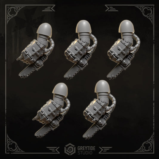 BIG Chainsaw Fists | Set of 5 Pieces | GreyTide Studio - Eternal Crusaders