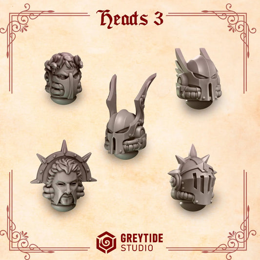 Heads #3 | Set of 5 Pieces | GreyTide Studio - Crimson Lords