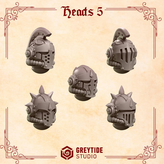 Heads #5 | Set of 5 Pieces | GreyTide Studio - Crimson Lords